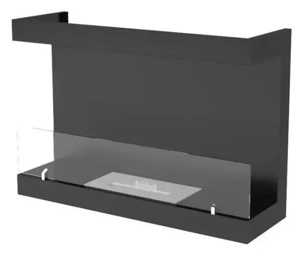 Three-sided bioethanol fireplace