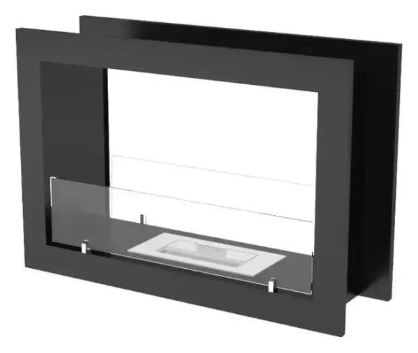 Double-sided bioethanol fireplace