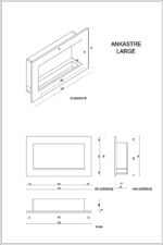 Korflame Built-in Bioethanol Fireplace Technical Drawing