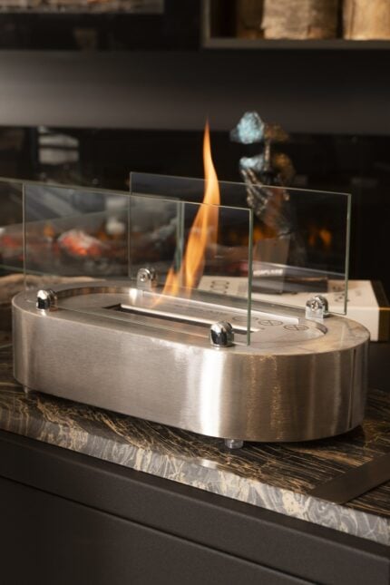 Notte Chrome Tabletop Bioethanol Fireplace