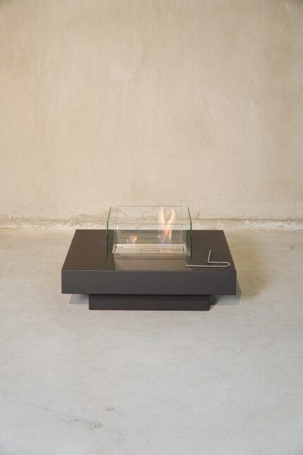 Petto Black Freestanding Bioethanol Fireplace