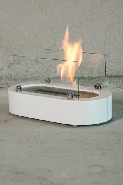 Notte White Tabletop Bioethanol Fireplace
