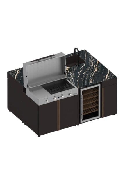 190x136 Cm Outdoor Kitchen Island Configuration - 4 Modules