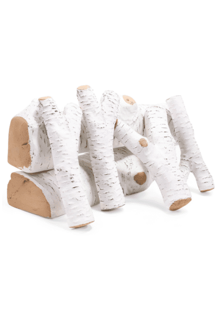 Ceramic Log Set 8 Pieces - White
